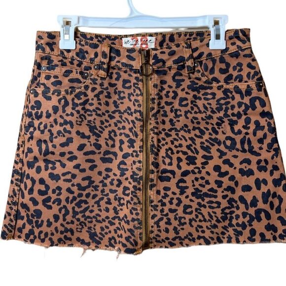 We the free zip it up leopard print skirt 28 - Picture 3 of 6